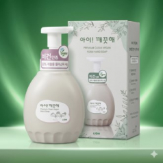 프리미엄 친환경 핸드워시 아이깨끗해 비건 450ml  피오니향 + 정품 끈케이스  추가 별도문의