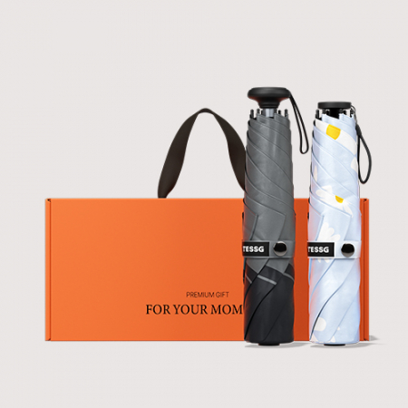 BS021 테스지 초경량 암막 3단 양우산 커플 미니 우양산 선물세트 프라임모노+데이지 #2