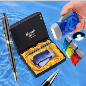 맥세이프 가죽 카드 명함 지갑+무전원 자가발전 후레쉬+손소독 티슈 선물세트