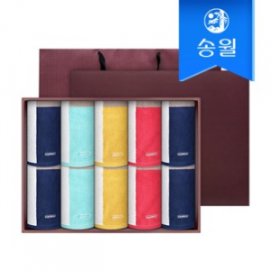 송월타월 컬러웨이 10매 세면타올 선물세트(쇼핑백)