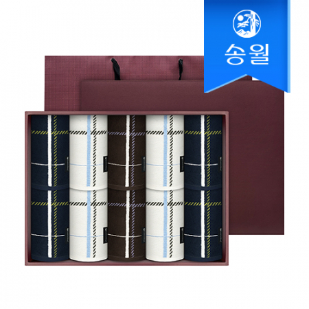송월타월 카운테스마라 체크 10매 세면타올 선물세트(쇼핑백) #2