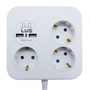 러그박스 사각큐브 USB 여행용 멀티탭