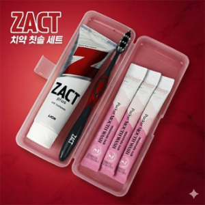 커피 흡연의 흔적 ZACT 작트 치약  150g + ZACT 작트 칫솔+2 080 핑크솔트 가글 + 휴대용 케이스 대형
