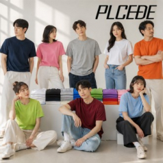 플씨드 국산 에센셜 30 라운드 반팔 티셔츠