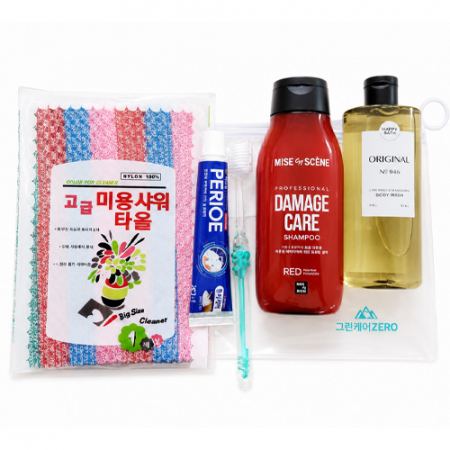 그린케어 제로 여행용세트(샤워타올.치약.칫솔.바디워시.샴푸)홍보.판촉.선물 #2