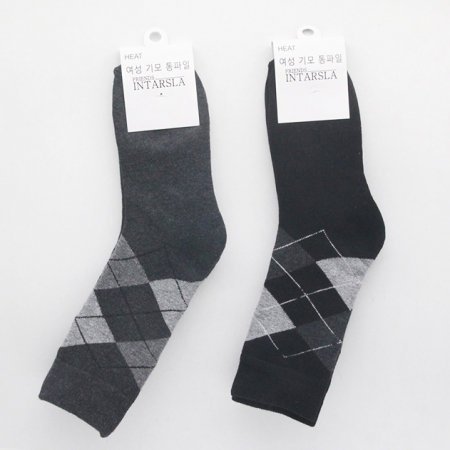 아가일 여성 남성 겨울 기모 통파일 방한 양말 #3