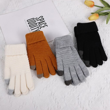 남녀공용 데일리 스마트폰 터치 니트 장갑 / 남여공용 니트장갑 털장갑 보온 방한 #2