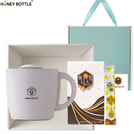 허니보틀 올리비아 스텐컵 400ml 국내산 꿀스틱 허니스틱 10포 답례품 선물세트 #2