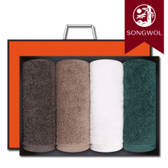송월타올 포인트 200g (40수/40*90cm) 4매입 선물세트(박스+쇼핑백 포함)