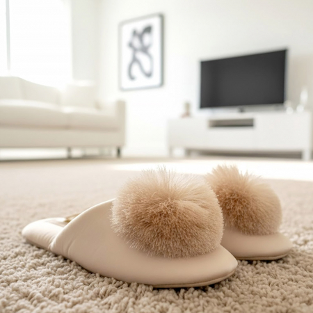 루미에르 새틴 폼폼이 슬리퍼 핑크 #5