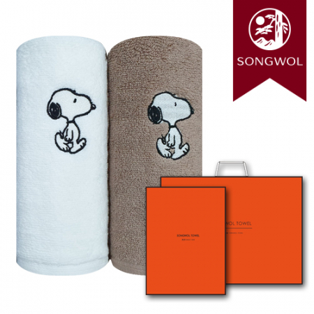 송월타올 스누피리버 (30수/40*80cm) 2매입 선물세트(박스+쇼핑백 포함) #2