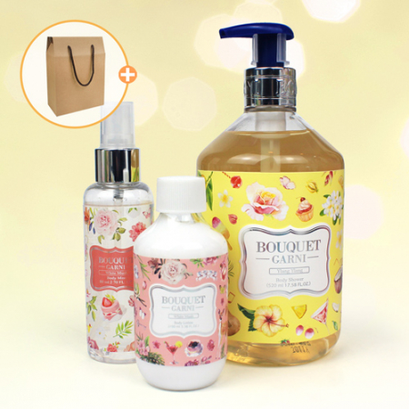 부케가르니 바디워시 520ml+바디로션 100ml+바디미스트 80ml+끈케이스 #2