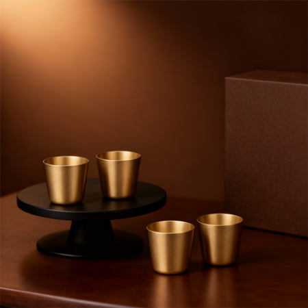 쿠플라트 국산 황동소주잔 4구 SET #4