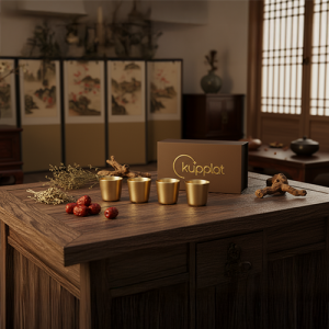 쿠플라트 국산 황동소주잔 4구 SET