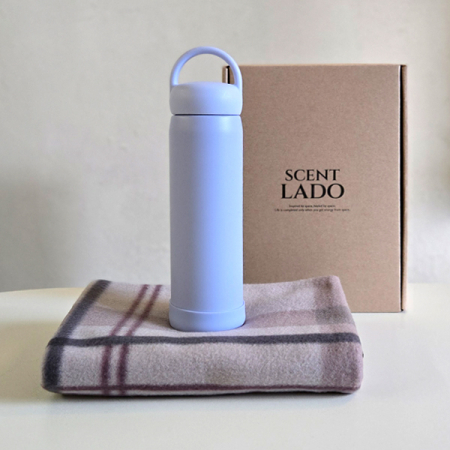 센트라도 패턴 담요+모닝 핸들 텀블러 세트 #5