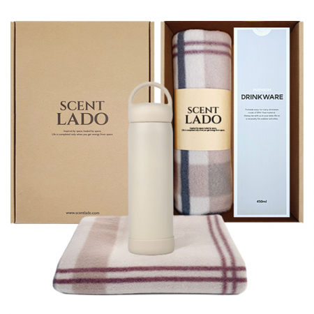 센트라도 패턴 담요+모닝 핸들 텀블러 세트 #6