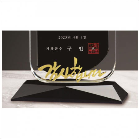 투톤 블랙 크리스탈 상패 #5