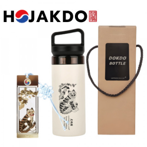 한국전통 호작도텀블러 독도보틀 캡캐리 380ml 책갈피 북마크 기념품