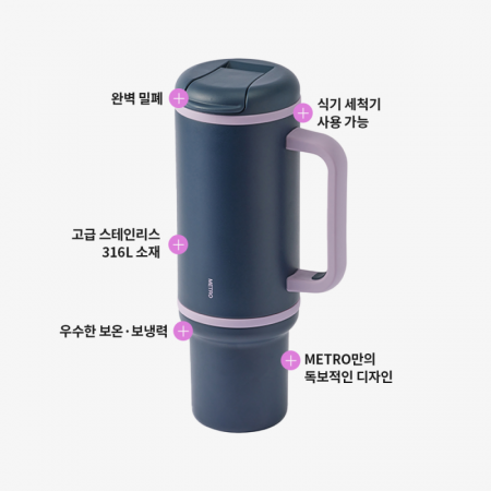 락앤락 에버 완전밀폐 STS316 고급스텐 퍼펙트씰 도트 머그 텀블러 1100ml #3