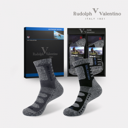 루돌프 발렌티노 중목 스포츠 쿠션 양말 2족 세트 (남) #2