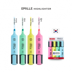 에밀 타원 형광펜 4색 세트