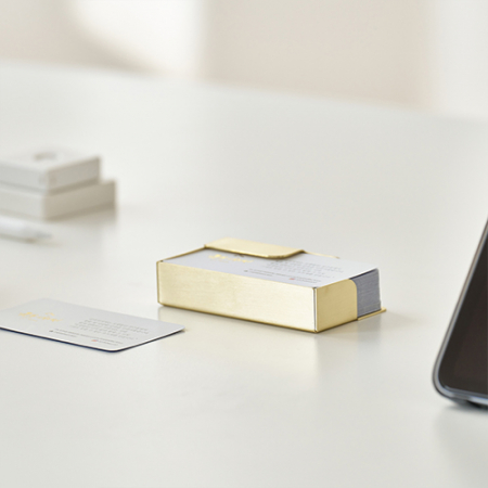 [선물패키지] 황동 골드 명함 트레이 거치대 고급선물(이니셜각인) #2