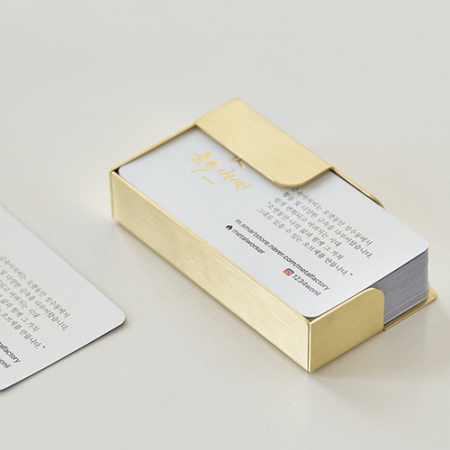 [선물패키지] 황동 골드 명함 트레이 거치대 고급선물(이니셜각인) #6