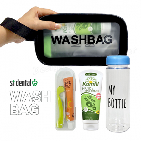 휴대용세면백 6호 보틀 미니 니치칫솔 페리오치약 카밀핸드크림100ml 여행용세트(쇼핑백포함) #3