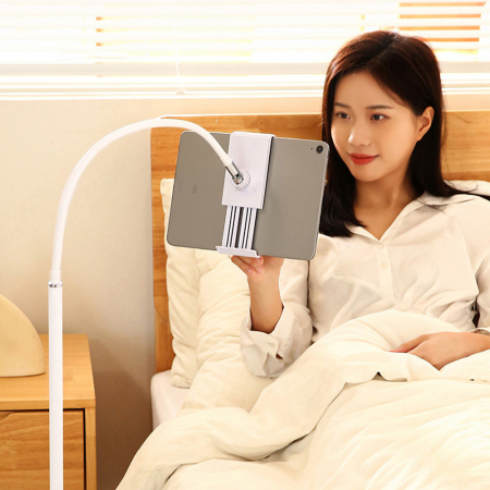 보스위즈 침대 태블릿 핸드폰 아이패드 스탠드 논슬립패드 대형 자바라 거치대 BOS-BJ7 화이트 #2