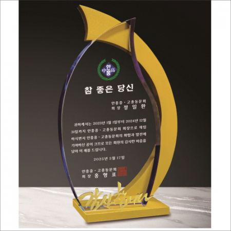 금속 투톤 크리스탈 상패 2 #2