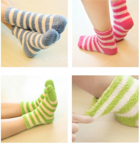 따뜻한 극세사 파스텔 수면양말 13종 보온 기모 양말 덧신 발난로 #2