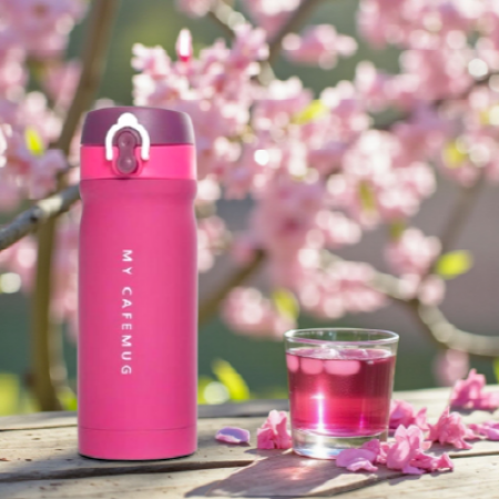 원터치 핑크 그립텀블러 350ML #2