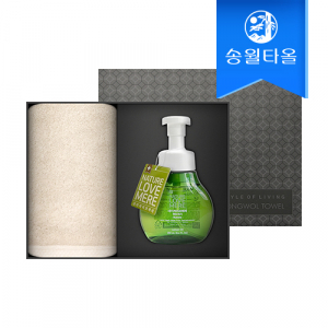 송월타월 타올 핸드위시 기프트세트(160G 코마 40수1+네이처러브메레1)