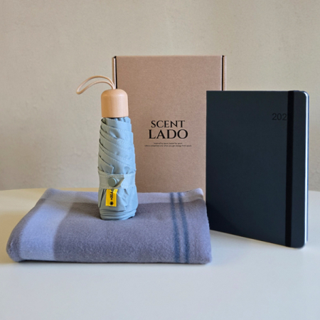 센트라도 패턴 담요+캡슐우드 5단 우양산+데이지 다이어리 세트 #4