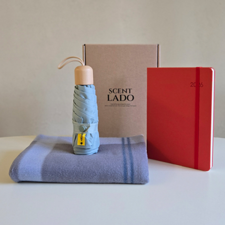 센트라도 패턴 담요+캡슐우드 5단 우양산+데이지 다이어리 세트 #3