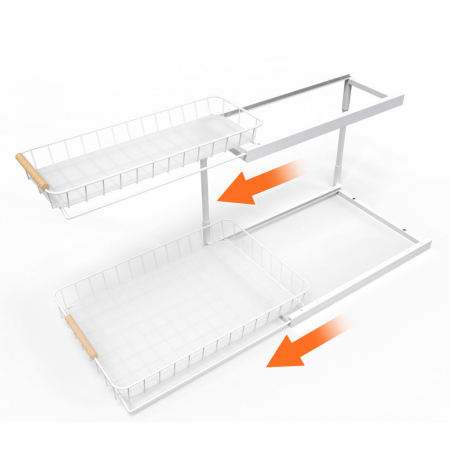 올지 와이드 슬라이딩 주방선반 레일 양념통 싱크대 하부장 정리 선반 철제 #5