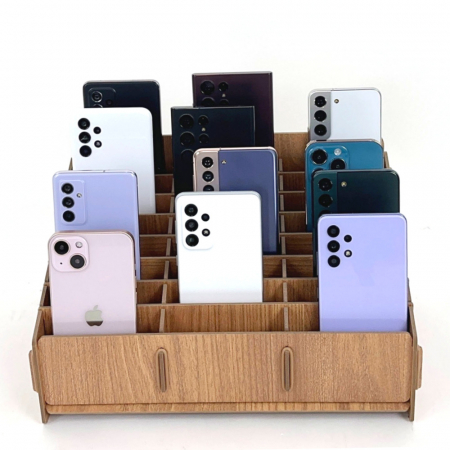 올지 우드 핸드폰보관함 휴대폰 보관함 24칸 수거함 정리 수납 학원 학교 회사 #3