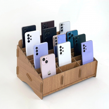 올지 우드 핸드폰보관함 휴대폰 보관함 24칸 수거함 정리 수납 학원 학교 회사 #2