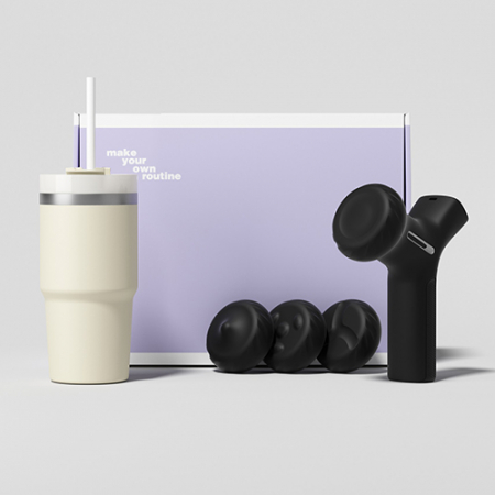 루티네 선물세트 밀크티텀블러+2500RPM 토네이도 마사지건 #2