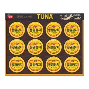 명절선물세트 동원참치 S12호, 라이트 스탠다드 참치 90g 12캔, 쇼핑백 동봉, 박스단위 무료배송