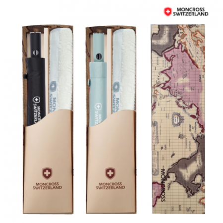 몽크로스 2단 데코 우산 + 몽크로스 바코드 타올 1P 세트 #3