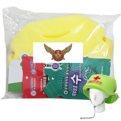 지진안전모+숨수건+피부보호수 재난안전모자(난연소재) 안전헬맷 비상재난모자 개구리안전모 화재대비 지진대비