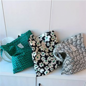 367 빈티지 플로랄 프린트 숄더 토트백