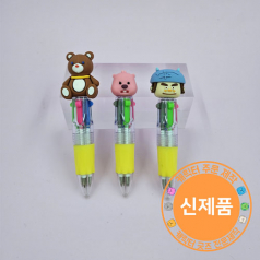 PVC캐릭터 4색멀티 몽당볼펜 // 주문제작