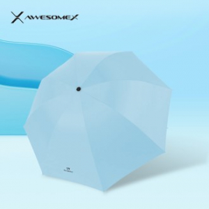 어썸엑스 UV차단 3단 수동 암막 파스텔 우양산(UPF50+) 스카이블루 // 인쇄배송무료