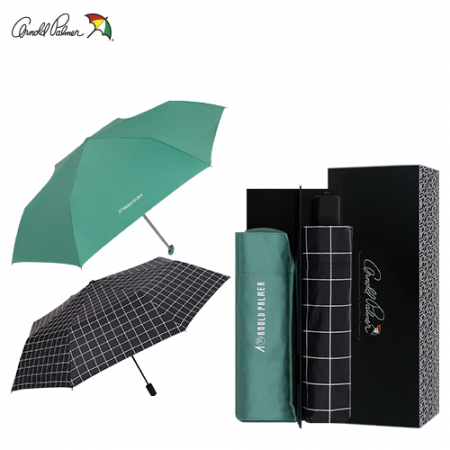 3단슬림사각파스텔 3단수동 모던체크 암막코팅 우양산세트(0190335) #2