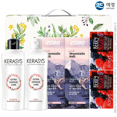 애경 케라시스샴푸180용기 린스180용기 2080히말라야핑크솔트치약100g2P 포인트베리비누2P(6종) #2