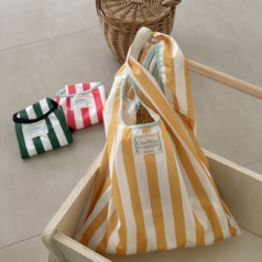 B201 스트라이프 피크닉 에코 폴리백 시장가방 장바구니 쇼핑백 인쇄 답례품
