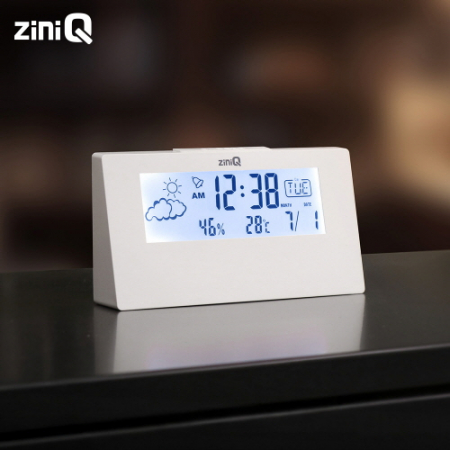 지니큐 디지털 LED 탁상시계 온도습도날짜표시 알람 투명탁상용 ZQ-CK300 #3