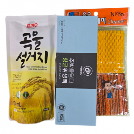 주방을담다3종세트 항균위생백50매 수세미세트 주방세제 #2